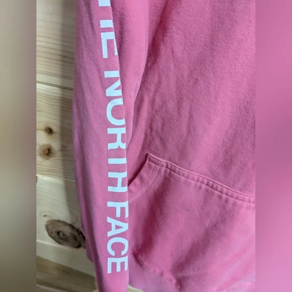 The North Face Youth Junior S/P 7/8 Girls Pink Hooded Sweatshirt Pullover Pocket - Picture 5 of 8
